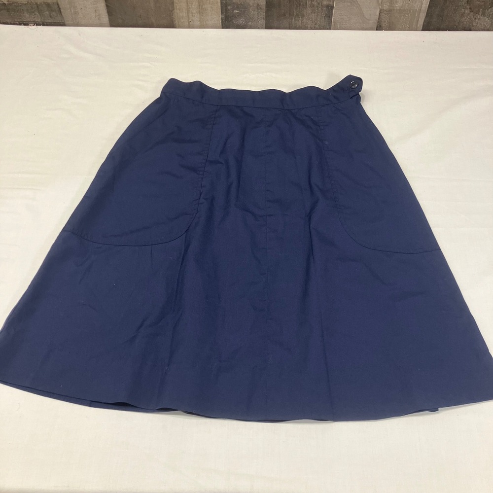 Vintage Boy Scouts America Den Mothers Uniform Skirt Navy Blue A-Line‎ 27" Waist